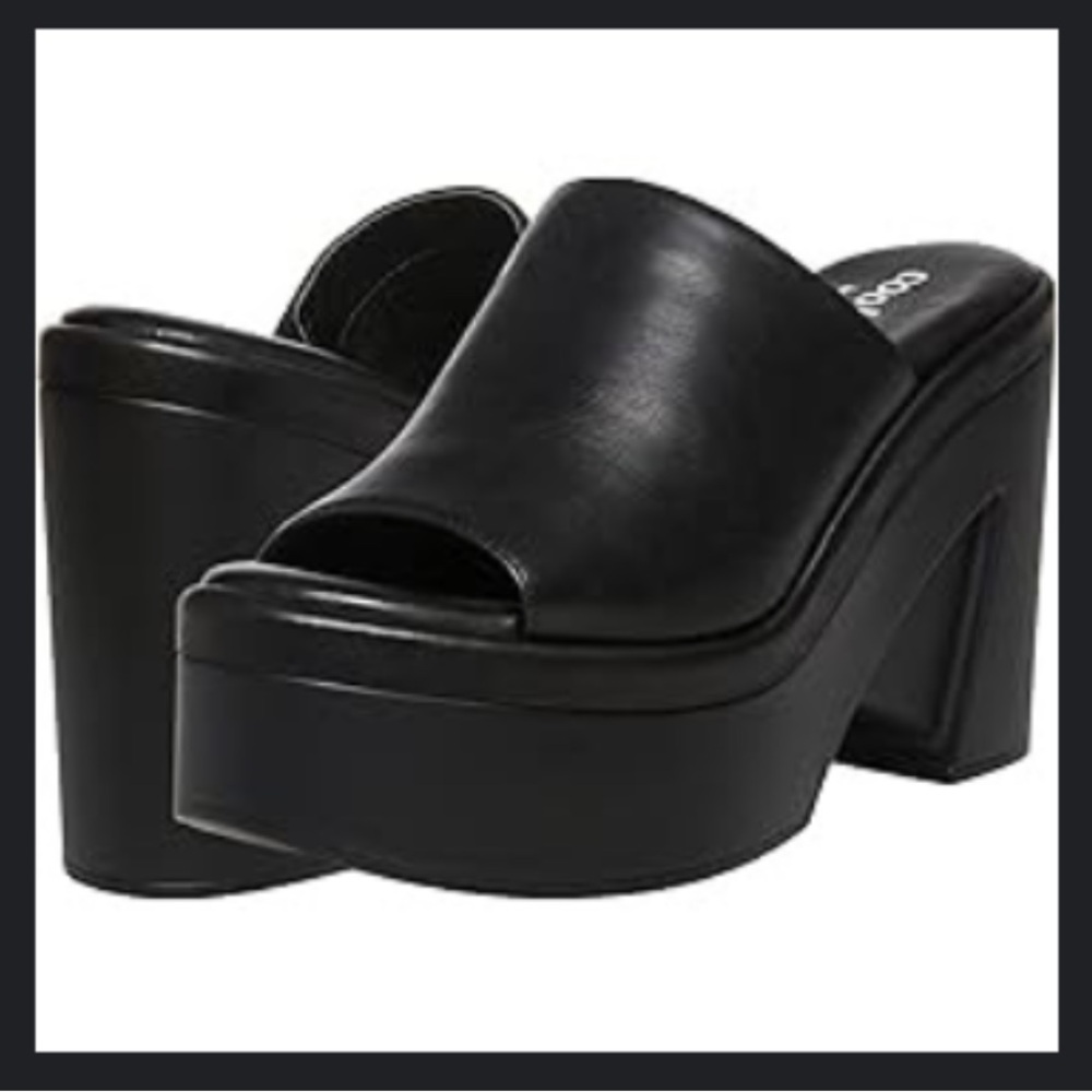 Black heel platform sandals